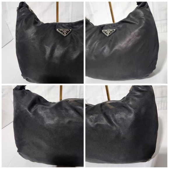 Authentic PRADA Tessuto Nylon Saffiano Sacca Shoulder Bag Black - Picture 6 of 16